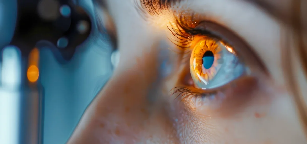 Optometrist performing an eye examination