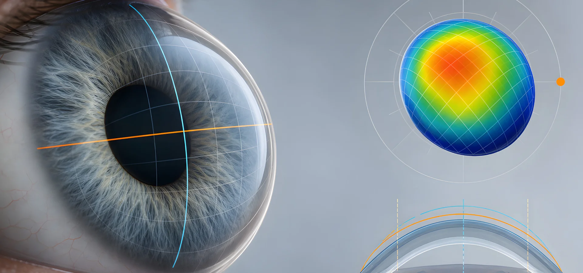 Close-up of a patient's eye during a detailed clinical examination at Eyecare Concepts